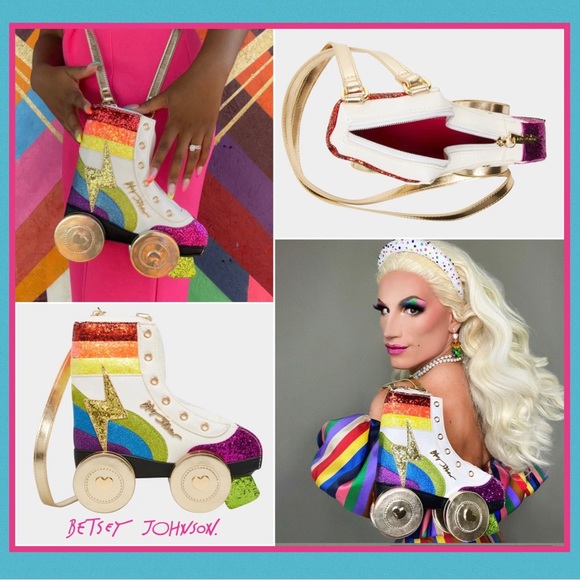 Betsey Johnson Women's Roller Derby Skate Kitsch Crossbody Bag Purse - Picture 1 of 9